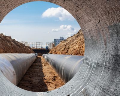 Modern,Water,Supply,And,Sewerage,System.,Underground,Pipeline,Works.,Water